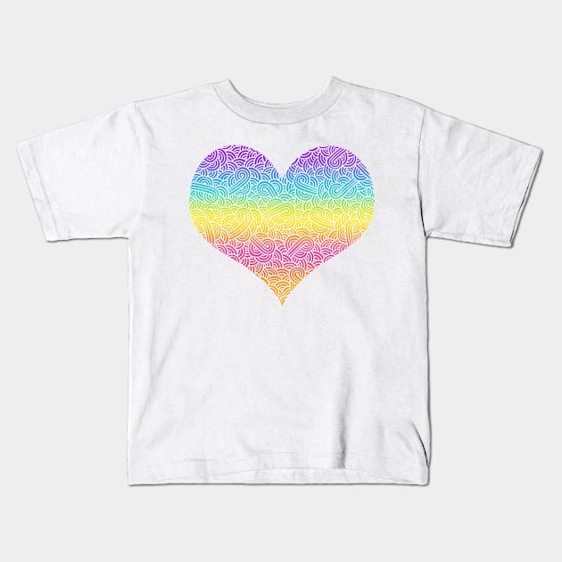 Ombré gender non-binary flag heart Kids T-Shirt by Savousepate